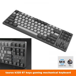 K320 87 Keys Gaming Mechanical Keyboard Cherry Mx Brown Blue Red Switch Type C USB PBT Keycaps Wired Backlight NKRO Keyboard