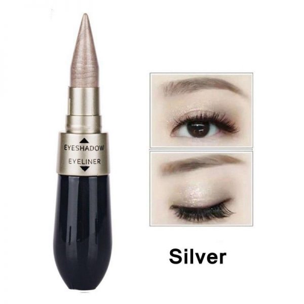 Professional 2 In 1 Double Ended Pearly Glimmer Waterproof Eyeshadow Sticker Quick Dry Eyeliner Pen Eye Makeup Cosmetic TSLM1