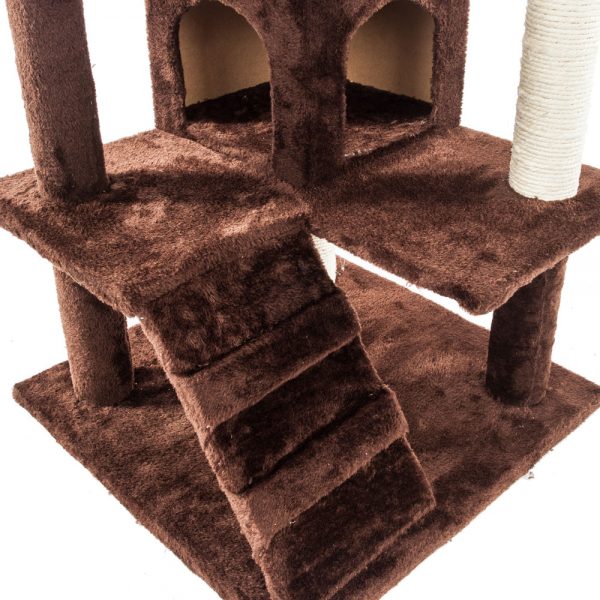 2021 Hot sales 52" Solid Cute Sisal Rope Plush Cat Climb Tree Cat Tower Brown