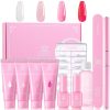 Makartt Poly Nail Extension Gel Kit, 15ML Nail Extension Gel Builder Gel with Slip Solution Nail Art Hybrid Sets