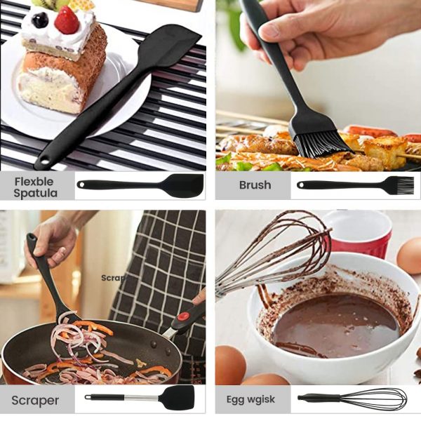 15PCS Silicone Kitchenware Non-stick Cookware Cooking Tool Spatula Ladle Egg Beaters Shovel Spoon Soup Kitchen Utensils Set