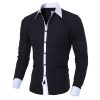 KANCOOLD Men Casual Shirts 2019 Autumn New Fashion Solid Color Man Long Sleeve Cotton Slim Fit Casual Business Button Shirt Tops