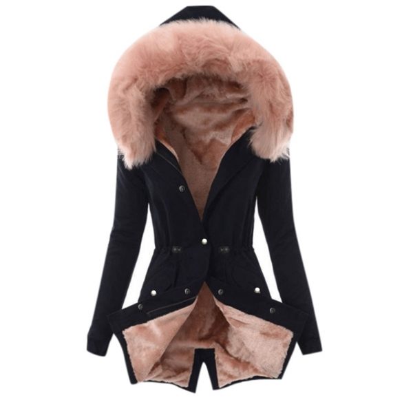 2020 New Ladies Fur Lining Coat Womens Winter Warm Thick Down Coats Hooded Overcoat Long Jacket Hooded Overcoat For Women