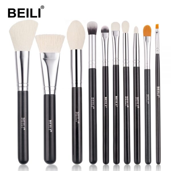 BEILI Black Makeup brushes set Professional Natural goat hair brushes Foundation Powder Contour Eyeshadow make up brushes