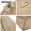 TACVASEN Summer Cargo Work Shirts Men Safari Military Tactical Shirts Long Sleeve Button Down Performance Shirts Airsoft Clothes