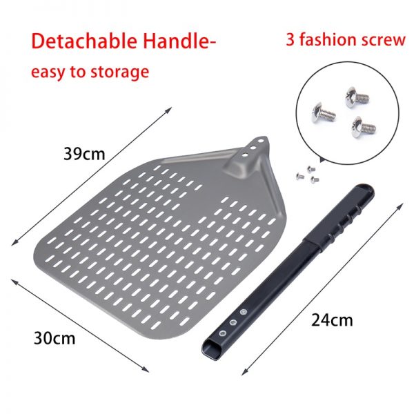 Hard Anodized Aluminum Pizza Peel With Removable Handle Customized Pizza Shovel Pastry Baking Paddle Pan Match With Screwdriver