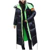 Women's Winter Fashion Glossy Long Over-The-Knee Hooded Thick Padded Jacket Coat Hooded padded warm padded jacket