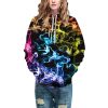 3d Color Smoke Digital Printing Men's And Women's Loose Long-Sleeved Sweater Large Size Hoodie Couple Sweater