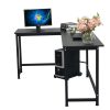 L-Shaped Desktop Computer Desk Study Table Office Table Easy to Assemble Can Be Used in home and office Black