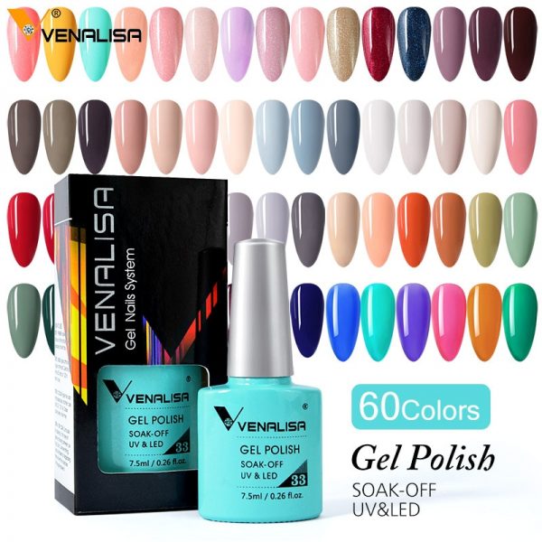 2020 new 60 fashion color Venalisa gel polish enamel vernish color gel polish for nail art design whole set nail gel learner kit