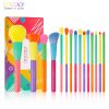 Docolor 15pcs Makeup Brushes Professional Powder Foundation Eyeshadow Make up Brush set Synthetic hair Colourful Makeup Brushes