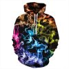 3d Color Smoke Digital Printing Men's And Women's Loose Long-Sleeved Sweater Large Size Hoodie Couple Sweater