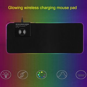 Gaming Mouse Pad RGB Large Mouse Pad Gamer Big Mouse Mat Lighting Keyboard Mat Gaming Mouse Pad Wireless Charging DE5