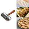 Stainless Steel Dough Lattice Bread Crust Roller Cutter Wood Handle Dec 25th