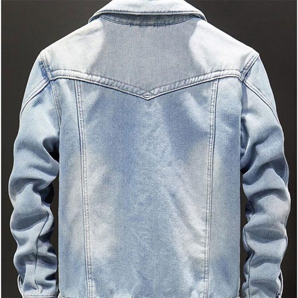 2020 Winter New Thick Warm Fashion Boutique Solid Color Men's Casual Denim Jacket Male Wool Denim Coat Large