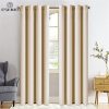 ESKIMO Solid Color 100% Blackout Curtains for Living Room Bedroom Kitchen Modern Window Treatment Drapes, America Delivery