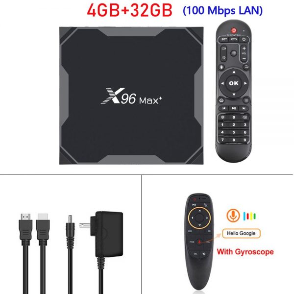 Android 9.0 TV BOX X96 MAX Plus 4GB 64GB 32GB Amlogic S905X3 Quad Core 8K Video Player Wifi 2.4/5G Smart TV Box X96 Max+