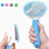 Dog Hair Removal Comb Grooming Brush Stainless Steel Cats Combs Automatic Non-slip Brushs for Dogs Cleaning Supplies