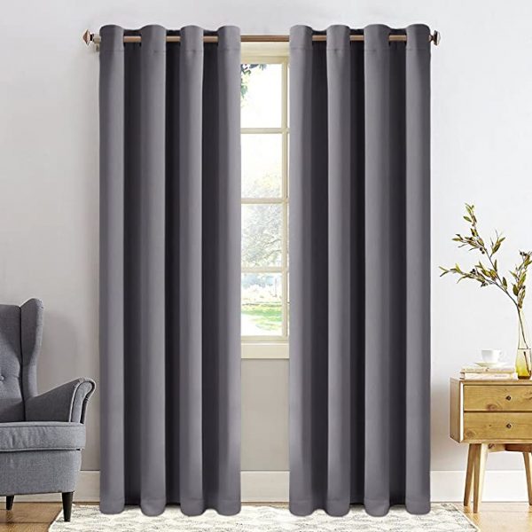 ESKIMO Solid Color 100% Blackout Curtains for Living Room Bedroom Kitchen Modern Window Treatment Drapes, America Delivery