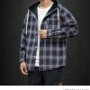 Winter 2021 New Original Plaid Japanese Casual Plaid Hooded with Fleece and Thickened Warm Shirt