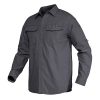 TACVASEN Summer Cargo Work Shirts Men Safari Military Tactical Shirts Long Sleeve Button Down Performance Shirts Airsoft Clothes