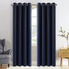 ESKIMO Solid Color 100% Blackout Curtains for Living Room Bedroom Kitchen Modern Window Treatment Drapes, America Delivery