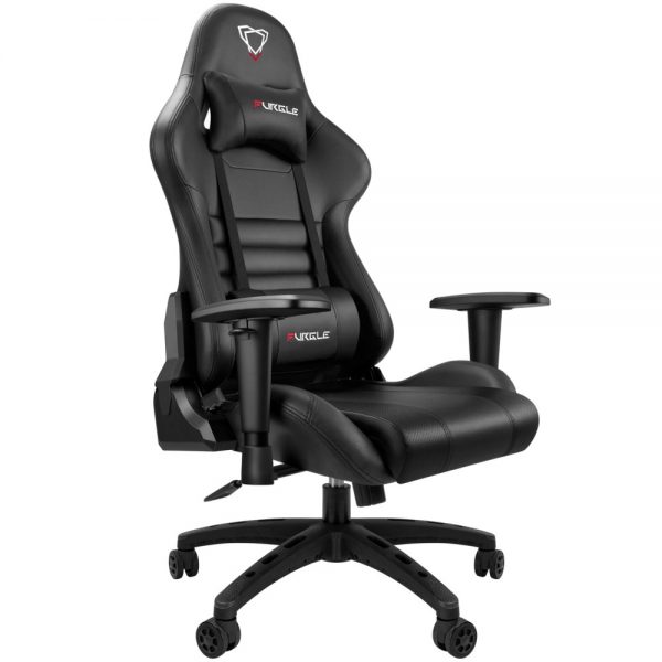 Furgle Gaming Office Chairs 180 Degree Reclining Computer Chair Comfortable Executive Computer Seating Racer Recliner PU Leather