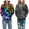 3d Color Smoke Digital Printing Men's And Women's Loose Long-Sleeved Sweater Large Size Hoodie Couple Sweater