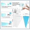 220 Pcs/Set DIY Cake Decorating Baking Stainless Steel Cream Nozzle Piping-nozzles Silicone Pastry Bag Kit Reusable for Kitchen