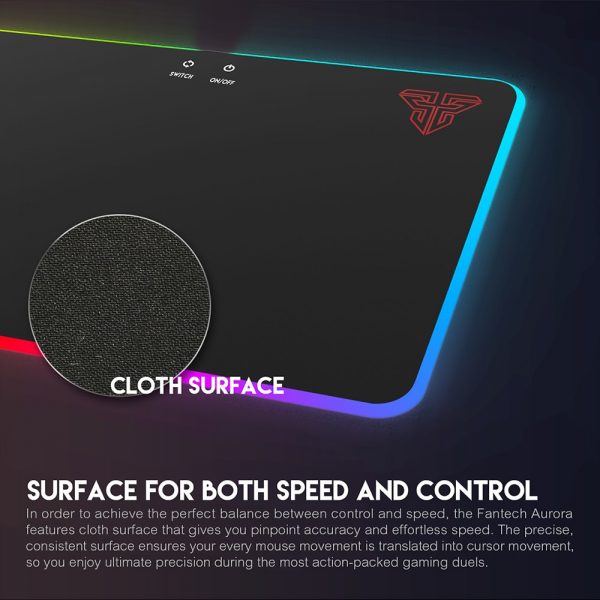 Optimum RGB LED Backlit Touch sensor Fantech Computer Gaming RGB Colorful USB Mouse Pad Speed Type Surface MPR350 355 х 255 mm