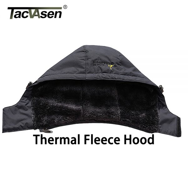 TACVASEN Winter Fleece Lined Jacket Men's Fleece Lining Coats Thermal Warm Jacket Hiking Walking Jacket Outdoor Windbreaker Male