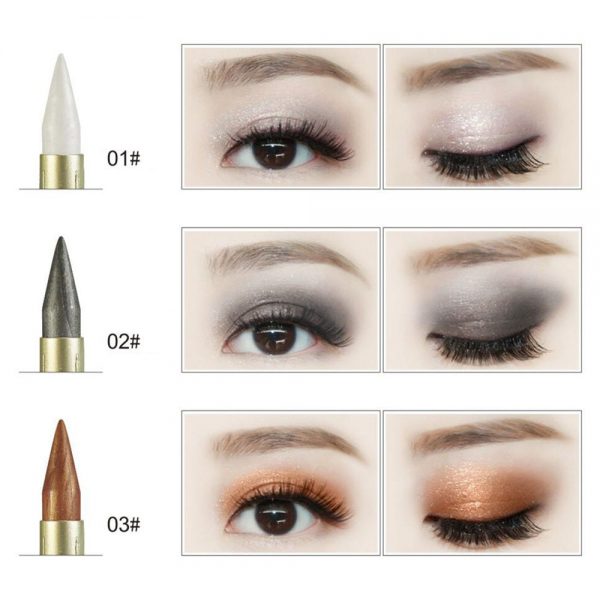 Professional 2 In 1 Double Ended Pearly Glimmer Waterproof Eyeshadow Sticker Quick Dry Eyeliner Pen Eye Makeup Cosmetic TSLM1