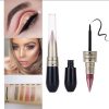 Professional 2 In 1 Double Ended Pearly Glimmer Waterproof Eyeshadow Sticker Quick Dry Eyeliner Pen Eye Makeup Cosmetic TSLM1