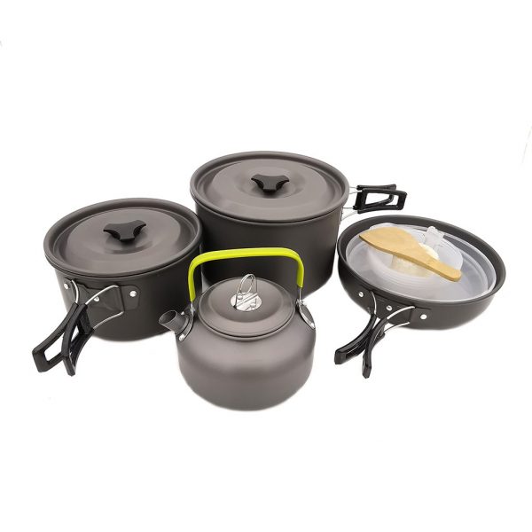 Ishowtienda Picnic Bowl Pot Pan Set For Outdoor Camping Cookware Combination Cookware Tableware Picnic Bowl Pot Pan Set