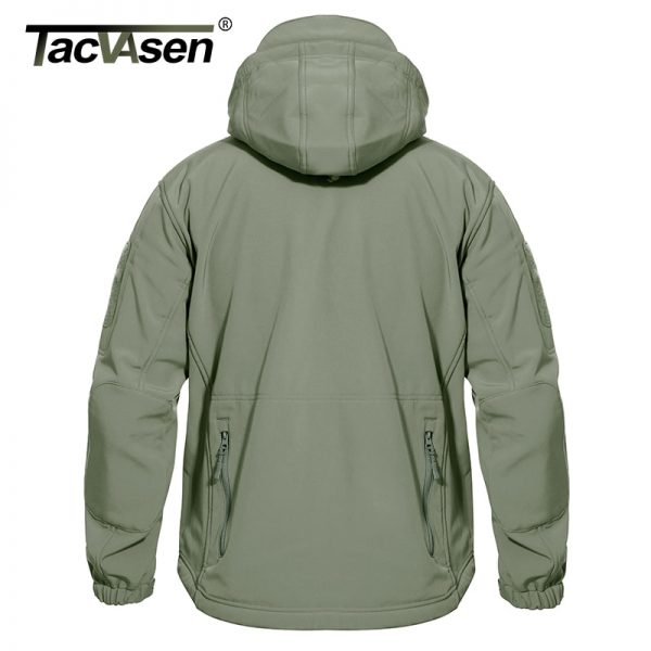 TACVASEN Winter Tactical Softshell Jacket Mens Fleece Jacket Coat Waterproof Windproof Military Coats Hunting Hiking Windbreaker