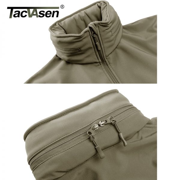 TACVASEN Winter Tactical Softshell Jacket Mens Fleece Jacket Coat Waterproof Windproof Military Coats Hunting Hiking Windbreaker