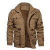 TACVASEN Military Thicken Fleece Jacket Mens Winter Casual Hooded Jacket Coat Pilot Cargo Cotton Jackets Windbreaker Parka Man