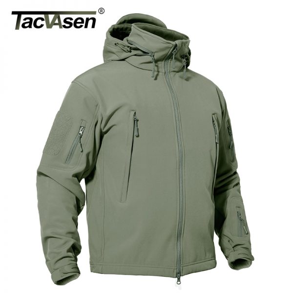 TACVASEN Winter Tactical Softshell Jacket Mens Fleece Jacket Coat Waterproof Windproof Military Coats Hunting Hiking Windbreaker