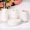 4Pcs/Set Ceramic Textural Bathroom Accessory Retro Lotion Dispenser Toothbrush Holder Cup Soap Dish Modern Toilet Home Decor