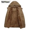 TACVASEN Military Thicken Fleece Jacket Mens Winter Casual Hooded Jacket Coat Pilot Cargo Cotton Jackets Windbreaker Parka Man