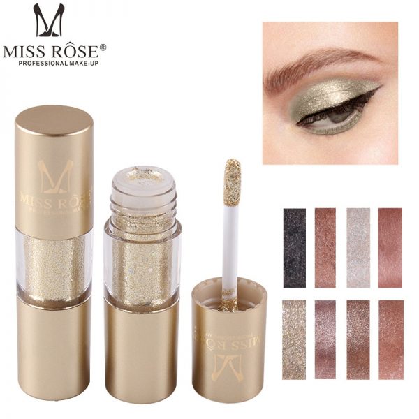 MISS ROSE 8 Colors Makeup Glitter Shining Eyeshadow Metal Liquid Eye Shadow Single Color Nude Make Up Pigment Cosmetics TSLM2