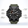 SMAEL Brand Men Sports Watches Dual Display Analog Digital LED Electronic Quartz Wristwatches Waterproof Swimming Military Watch