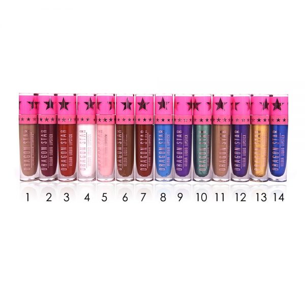 15PCS/LOT Dragon Stars Makeup Matte Lip Gloss Liquid Matte Lipstick Velvet Long Lasting Waterproof Beverly Hill Batom Lipstick