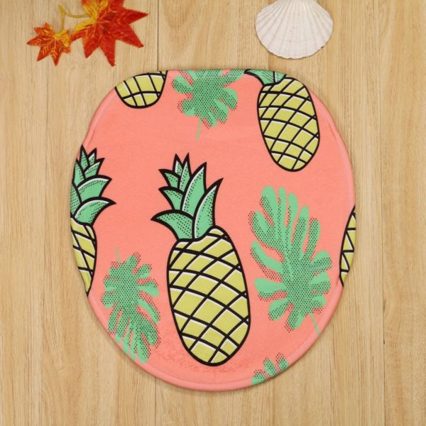 3Pcs/set Bathroom Toilet Floor Mat Set Non-Slip Fish Scale Bath Kitchen Carpet Doormats Decor Fruit pineapple print Carpet 2019