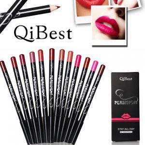 Qibest Lip Liner Women's Cosmetic Pro 12 pcs/Sets Waterproof Natural Lip Liner Pencil Long Lasting Lipliner Makeup Tools 19L0516