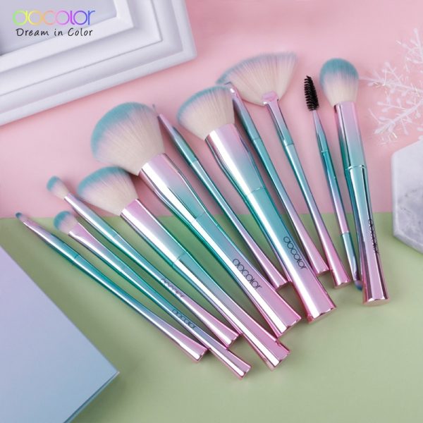 Docolor 11PCS Makeup Brushes set Best Christmas Gift Powder Foundation Eyeshadow Make Up Brushes Cosmetic Soft Synthetic Hair