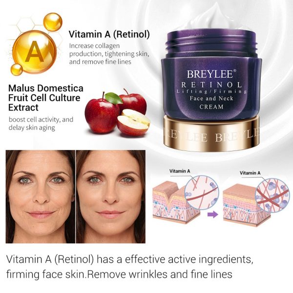 BREYLEE Retinol Firming Face Cream Anti Aging Remove Wrinkles Night Day Moisturizer Skin Whitening Lifting Neck Facial Skin Care