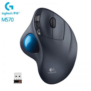 Logitech M570 2.4Ghz Wireless Trackball Mouse Ergonomic Vertical Professional Drawing Laser Mice For Win10/8/7 Desktop Laptop PC