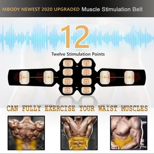 ABS Abdominal Muscle Stimulator Toner EMS Toning ab stimulation Workout Belt Full Body Gear Fitness for Abdomen/Arm/Leg Training