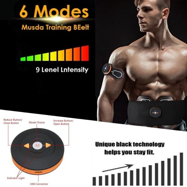 ABS Abdominal Muscle Stimulator Toner EMS Toning ab stimulation Workout Belt Full Body Gear Fitness for Abdomen/Arm/Leg Training